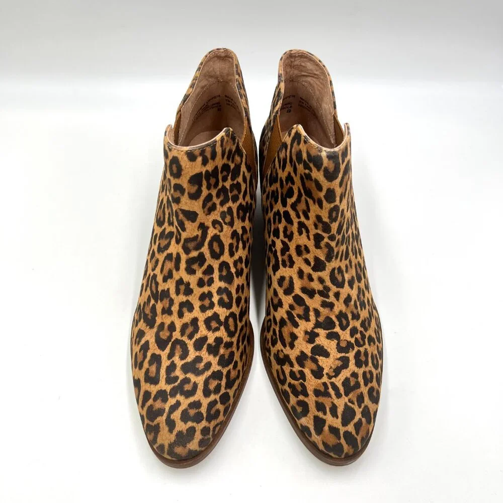 Seychelles Womens Size 8 Waiting For You Leopard Cheetah‎ Leather Ankle Boots